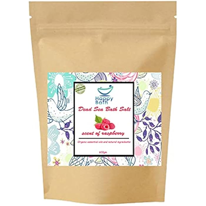 100% Natural Dead Sea Salts for Soaking, Relaxation, and Detoxification of Skin, 600 gm, scent of Raspberry - Image 1